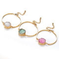 Forme a mujeres los encantos de la pulsera del pun ¢ o de Druzy, pulsera plateada oro Druzy de la pulsera